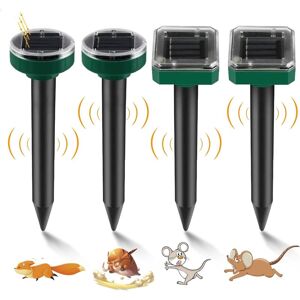 MUMU Solar Mole Remover 4pcs Ultrasonic Mole Repellent Snake Repellent Hunting Moles Eliminate Ultrasonic Plug Mouse Mole Repellent Voles Pests Waterproof