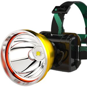 XUIGORT Super Bright Headlamp Rechargeable led Spotlight,Battery Powered for Garden Outdoor Camping Fishing — yellow circle yellow light2 batteries