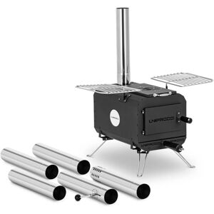 UNIPRODO Tent stove - black - foldable - 382 x 250 x 231 mm - carbon steel Camping stove Tent stove wood