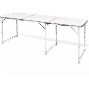 SWEIKO Foldable Camping Table Height Adjustable Aluminium 180 x 60 cm VDFF26461UK