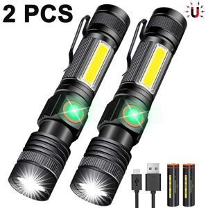 Pesce - uv Flashlight 3 in 1 uv Lamp, Zoomable usb Rechargeable Magnet led Flashlight, Waterproof cob Work Light, 7 Modes, 395nm Ultraviolet Light