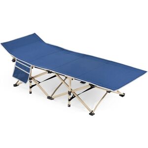 Yaheetech Folding Camping Bed Portable Camping Cot Outdoor/Indoor, Navy Blue - navy blue