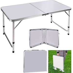 Day Plus - 3ft Adjustable Height Folding Table, Aluminium Foldable Portable Camping Picnic Table