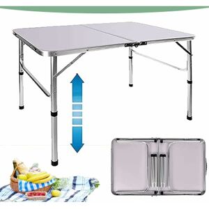 DAYPLUS 3FT Heavy Duty Folding Table Standing Table with Carrying Handle, Foldable Camping Table for Outdoor Garden Picnic Cooking Beach Hiking Fishing with