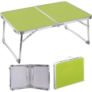 DAYPLUS 60cm Folding Table,Portable Foldable Small Table with Carrying Handle, Green Square, Camping Picnic Small Table, Fold Up Computer Table, Lightweight