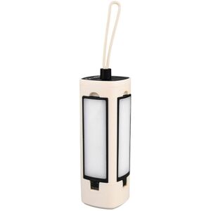 Tlily - Folding Outdoor Camping Portable Telescopic Hanging Tent Lamp With1800mAh Battery Display Emergency Lantern-Creamy white