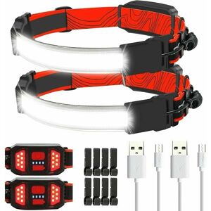 DEWDAT Headlamp Rechargeable LED Headlamp, 1000 Lumens 230° Illumination Wide Beam Headlamp, USB Rechargeable Headlamps with Clips for Helmet, Hiking,