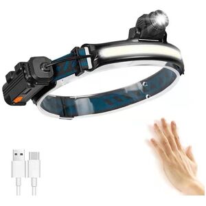 MEMKEY Headlamp, USB Rechargeable LED Flashlight, IP65 Waterproof Zoom Headlamp with Sensitive Sensor Mode for Fishing, Camping, Running, Cycling [Energy