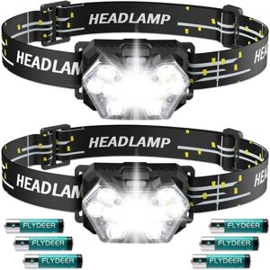 Héloise - led Battery Operated Headlamp (2 Pieces/1 Piece), 2000 Lumens Head Torch, aaa Batteries Included, 6 Light Modes, Adjustable, IPX5