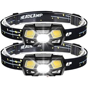 Gotrays - Pack led Headlamp with Motion Sensor usb Rechargeable Hands-Free Waterproof for Camping Hiking 800 Lumens