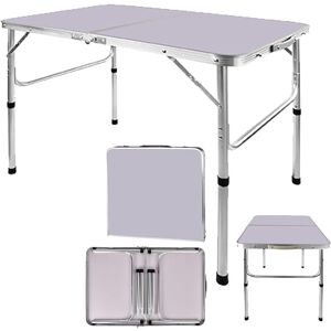 DAYPLUS Picnic Folding Tables, 3ft Heavy Duty Aluminium Foldable Portable Adjustable Height Lightweight Camping Table with Carry Handle for Indoor Kitchen,
