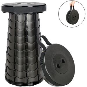 CYSLMUK Black Portable Outdoor Folding Telescopic Camping Stool for Fishing/BBQ/Indoor/Outdoor Activities with Maximum Load Capacity of 150kg