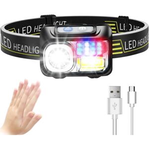 MEMKEY Rechargeable LED Headlamp, Powerful Waterproof Headlamp with 9 Adjustable Lighting Modes. Headlamps, Suitable for Kids and Adults, Fishing, Camping,