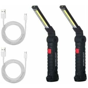 ZVD Rechargeable LED Work Light Workshop Flashlight LED Work Light with Magnetic Base Inspection Lamp for Hiking Camping.4.8 15cm