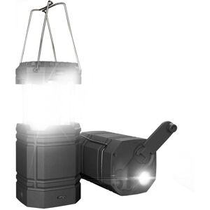 MEMKEY Hand Crank Solar Camping Lantern, Ultra Bright Portable led Flashlight, 3000mAh Battery and 30-35 Hours Runtime, usb Port for Charging and Waterproof