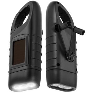 BEIJIYI Solar Flashlight, 2-Pack, Solar LED Flashlight and Rechargeable Hand Crank Torch, Emergency Lamp for Outdoor Activities