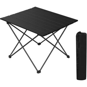 Woltu - Picnic Table, Small Travel Folding Camping Table, with Packing Bag, Black