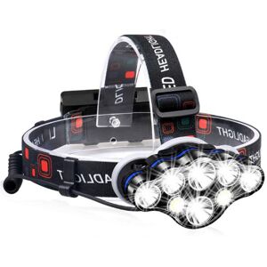 Alwaysh - Headlamp, Head Torch 18000 Lumens 8 led 8 Lighting Modes, Ultra Powerful led Headlamp usb Rechargeable 90° Adjustable Waterproof and Alwaysh - Headlamp, Head Torch 18000 Lumens 8 led 8 Lighting Modes, Ultra Powerful led Headlamp usb Rechargeable 90° Adjustable Waterproof and