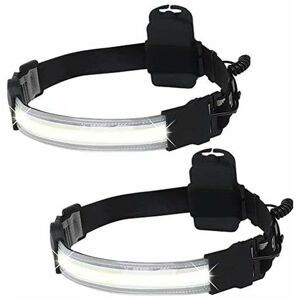 Hoopzi - cob Head Torch, 2 Pack led Headlamp Flashlight 220° Wide Beam Mini led Strip Head Torches Durable Elastic Headband Headlight for Camping, Hoopzi - cob Head Torch, 2 Pack led Headlamp Flashlight 220° Wide Beam Mini led Strip Head Torches Durable Elastic Headband Headlight for Camping,