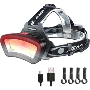 LONGZIMING COB LED Headlamp, USB Rechargeable Waterproof Headlight 2000 Lumens, with Red Light, Helmet Work Light, Car Maintenance and Construction, 6-10 Hours LONGZIMING COB LED Headlamp, USB Rechargeable Waterproof Headlight 2000 Lumens, with Red Light, Helmet Work Light, Car Maintenance and Construction, 6-10 Hours