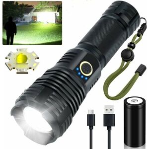 Dewdat - High Brightness Rechargeable led Flashlights, 90000 Lumens Super Bright Tactical Flashlights, Xhp70.2 Zoomable Waterproof Flashlight 5 Modes Dewdat - High Brightness Rechargeable led Flashlights, 90000 Lumens Super Bright Tactical Flashlights, Xhp70.2 Zoomable Waterproof Flashlight 5 Modes
