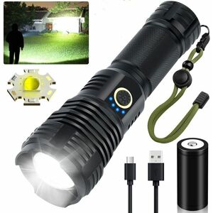 AIPERQ High Brightness Rechargeable LED Flashlights, 90,000 Lumens Super Bright Tactical Flashlights, Xhp70.2 Zoomable Waterproof Torch, 5 Modes for Outdoor AIPERQ High Brightness Rechargeable LED Flashlights, 90,000 Lumens Super Bright Tactical Flashlights, Xhp70.2 Zoomable Waterproof Torch, 5 Modes for Outdoor