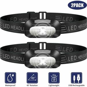 Hoopzi - led Headlamp, 2 Piece Lightweight Headlamp, Super Bright usb Rechargeable Waterproof Headlamp for Camping, Fishing, Running, Jogging, Hoopzi - led Headlamp, 2 Piece Lightweight Headlamp, Super Bright usb Rechargeable Waterproof Headlamp for Camping, Fishing, Running, Jogging,
