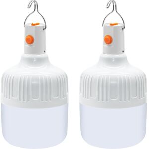 SJQKA Ledeak 2 Pack LED Camping Lantern, Powerful USB Rechargeable Camping Lamp 500 Lumen Outdoor Lamp, 3 Brightness Modes, Portable Waterproof Tent Lamp SJQKA Ledeak 2 Pack LED Camping Lantern, Powerful USB Rechargeable Camping Lamp 500 Lumen Outdoor Lamp, 3 Brightness Modes, Portable Waterproof Tent Lamp