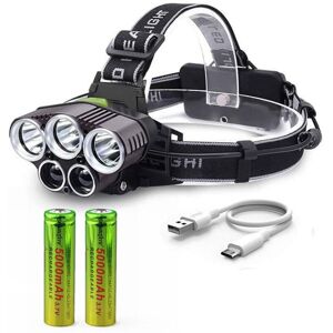 Tonchean - Rechargeable Headlamp, Lumen Powerful Lighting Ultra usb Rechargeable 5 led 6 Lighting Modes 2 Batteries Distance Shockproof for Walking Tonchean - Rechargeable Headlamp, Lumen Powerful Lighting Ultra usb Rechargeable 5 led 6 Lighting Modes 2 Batteries Distance Shockproof for Walking