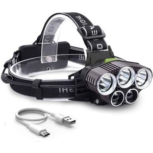 Tonchean - Rechargeable Headlamp, Lumen Powerful Lighting Ultra usb Rechargeable 5 led 6 Lighting Modes without Battery Shockproof for Walking Tonchean - Rechargeable Headlamp, Lumen Powerful Lighting Ultra usb Rechargeable 5 led 6 Lighting Modes without Battery Shockproof for Walking