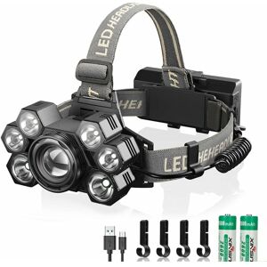 Héloise - Rechargeable led Headlamp, Super Bright 20000 Lumens 5 Modes led & Red Light, usb Rechargeable 5200 mAh, IPX4 Waterproof Lightweight Héloise - Rechargeable led Headlamp, Super Bright 20000 Lumens 5 Modes led & Red Light, usb Rechargeable 5200 mAh, IPX4 Waterproof Lightweight