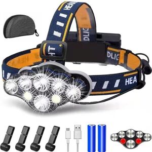 IKODM Rechargeable led Headlamp, Ultra Powerful 8 led 2000 Lumens Head Torch, Waterproof and Lightweight, Perfect for Camping, Fishing, Cave, Jogging and IKODM Rechargeable led Headlamp, Ultra Powerful 8 led 2000 Lumens Head Torch, Waterproof and Lightweight, Perfect for Camping, Fishing, Cave, Jogging and