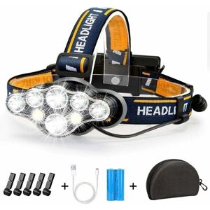 WOIYIC Rechargeable LED Headlamp, Ultra Powerful 8 LED Headlamp with 18000 Lumens, Waterproof and Lightweight Head Torch, Perfect for Camping, Fishing, WOIYIC Rechargeable LED Headlamp, Ultra Powerful 8 LED Headlamp with 18000 Lumens, Waterproof and Lightweight Head Torch, Perfect for Camping, Fishing,