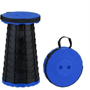 Relaxdays - Telescopic Stool, Foldable, Carrying Strap, Outdoor, Adjustable Camping Chair, 44.5 x 25 x 25 cm, Blue/Black Relaxdays - Telescopic Stool, Foldable, Carrying Strap, Outdoor, Adjustable Camping Chair, 44.5 x 25 x 25 cm, Blue/Black