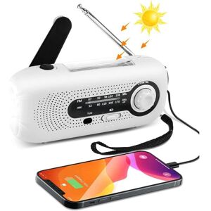 GOTRAYS Solar Hand Crank Emergency Radio Portable Rechargeable 2000mAh led Flashlight Hand Crank Dynamo for Camping Survival Travel Emergency (White) GOTRAYS Solar Hand Crank Emergency Radio Portable Rechargeable 2000mAh led Flashlight Hand Crank Dynamo for Camping Survival Travel Emergency (White)