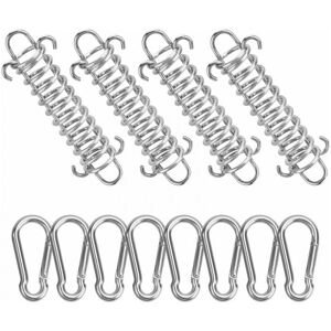 Sun shade sail springs and 8 small carabiners, sun shade sail with fixed buckle, rope spring for outdoor camping tent, hiking, picnic Ymyny Sun shade sail springs and 8 small carabiners, sun shade sail with fixed buckle, rope spring for outdoor camping tent, hiking, picnic Ymyny