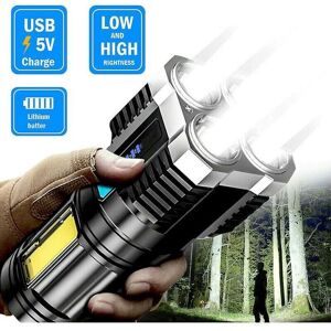 GOTRAYS Super Bright 10000000lm Led Torch Flashlight Usb Rechargeable Tactical Warm Light (Silver) GOTRAYS Super Bright 10000000lm Led Torch Flashlight Usb Rechargeable Tactical Warm Light (Silver)