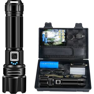 TONCHEAN Ultra Bright LED Flashlight, 3000 Lumens, Rechargeable, IPX4 Waterproof, Tactical Flashlight with P70 LED, 5 Modes, Zoomable, for Camping, Hiking and TONCHEAN Ultra Bright LED Flashlight, 3000 Lumens, Rechargeable, IPX4 Waterproof, Tactical Flashlight with P70 LED, 5 Modes, Zoomable, for Camping, Hiking and