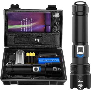 WOIYIC Ultra Powerful LED Flashlight, 10000 Lumens Rechargeable, IP67 Waterproof Tactical Flashlight, P70 Torches 5 Modes, Zoomable, for Camping Hiking WOIYIC Ultra Powerful LED Flashlight, 10000 Lumens Rechargeable, IP67 Waterproof Tactical Flashlight, P70 Torches 5 Modes, Zoomable, for Camping Hiking