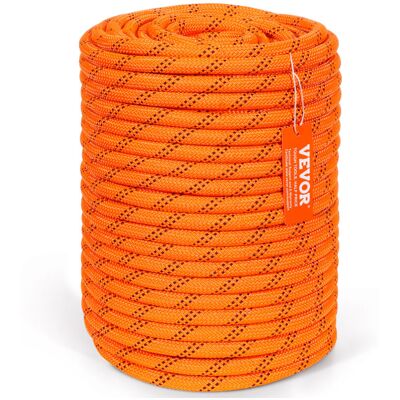 VEVOR Double Braided Polyester Rope, 1/2 in x 220 ft, 48 Strands, 8000 LBS Breaking Strength Outdoor Climbing Rope, Arborist Rigging Rope for Rock VEVOR Double Braided Polyester Rope, 1/2 in x 220 ft, 48 Strands, 8000 LBS Breaking Strength Outdoor Climbing Rope, Arborist Rigging Rope for Rock