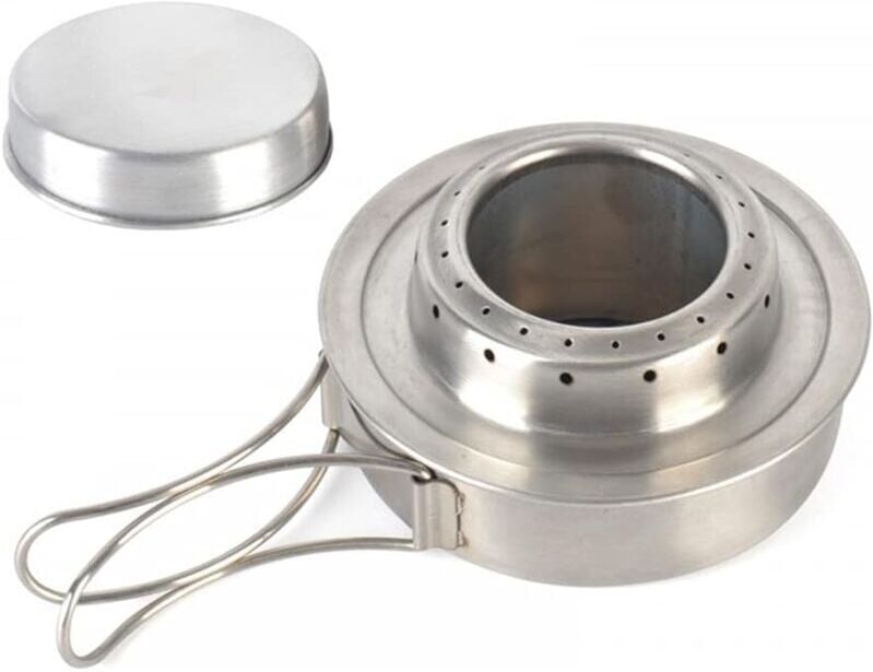 MEMKEY Camping Stove, Mini Alcohol Stove, Alcohol Burner with Handle Lid for Hiking, Picnic, Camping (Alcohol-Free)