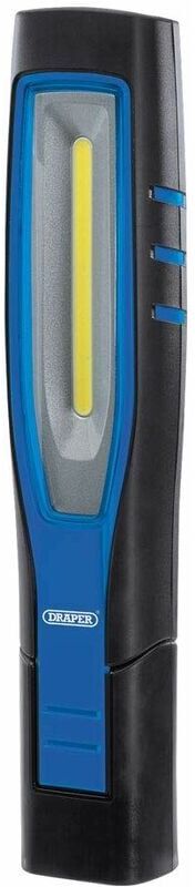 Draper Tools - cob/smd led Rechargeable Inspection Lamp, 7W, 700 Lumens, Blue, 1 x usb Cable (11763)