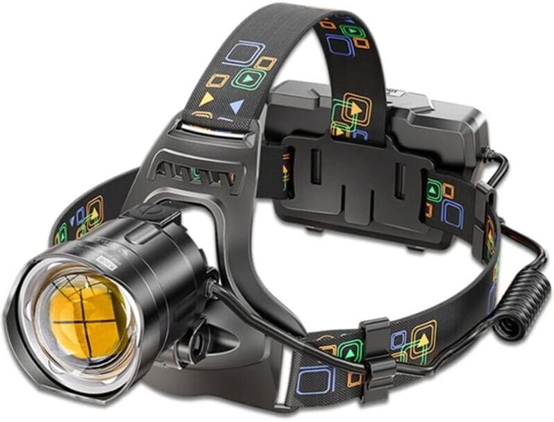 Gotrays - Headlamp, Ultra Bright High Lumen led Flashlight, Super Bright led Headlight with XHP90 Lamp Beads, Waterproof Headlight Power Display