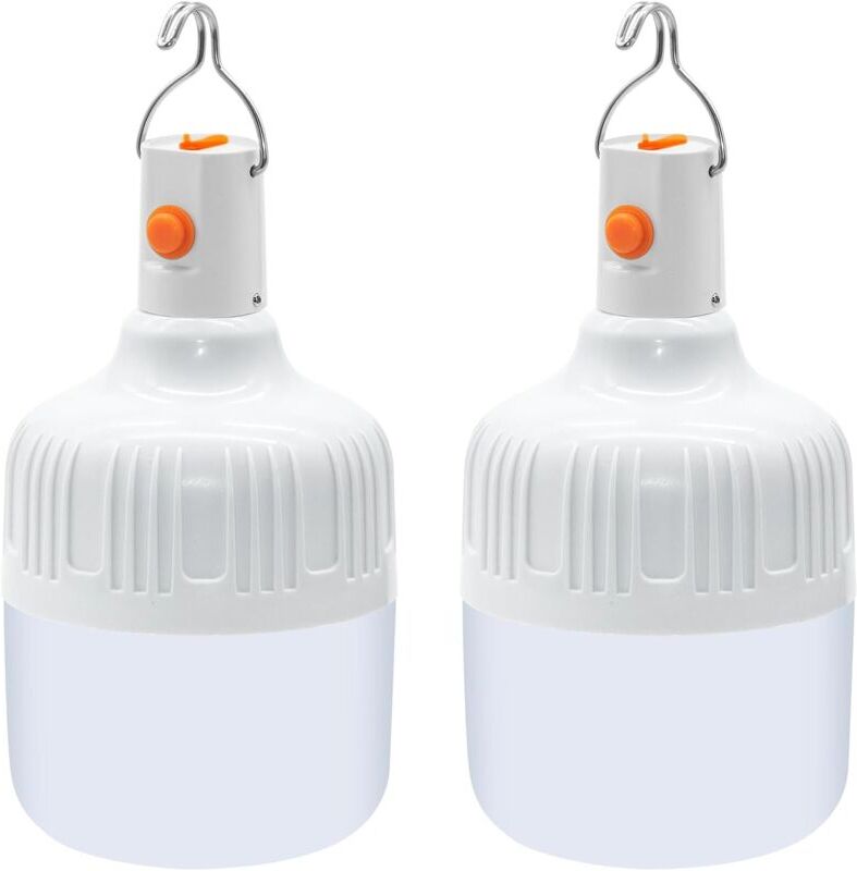 SJQKA Ledeak 2 Pack LED Camping Lantern, Powerful USB Rechargeable Camping Lamp 500 Lumen Outdoor Lamp, 3 Brightness Modes, Portable Waterproof Tent Lamp