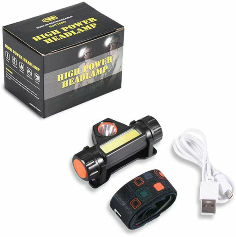 HOOPZI Multi-functional headlamp dual light source side magnet lamp with head-mounted lighting outdoor camping emergency lamp
