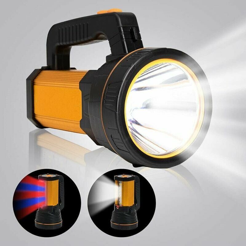 TUMALAGIA Ultra Powerful Led Torch USB Rechargeable Flashlight,Big 4 Battery 10000mah Super Bright High 6000 Lumen Long Range,for Household Camping Emergency