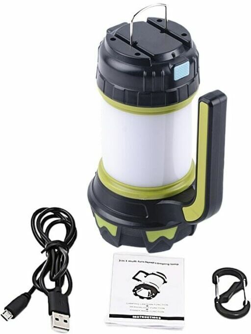 Hoopzi - Rechargeable Camping Light 1200 Lumen led Flashlight, Large-Capacity Power Bank and 6 Modes Waterproof Outdoor led Lantern Multi-functional