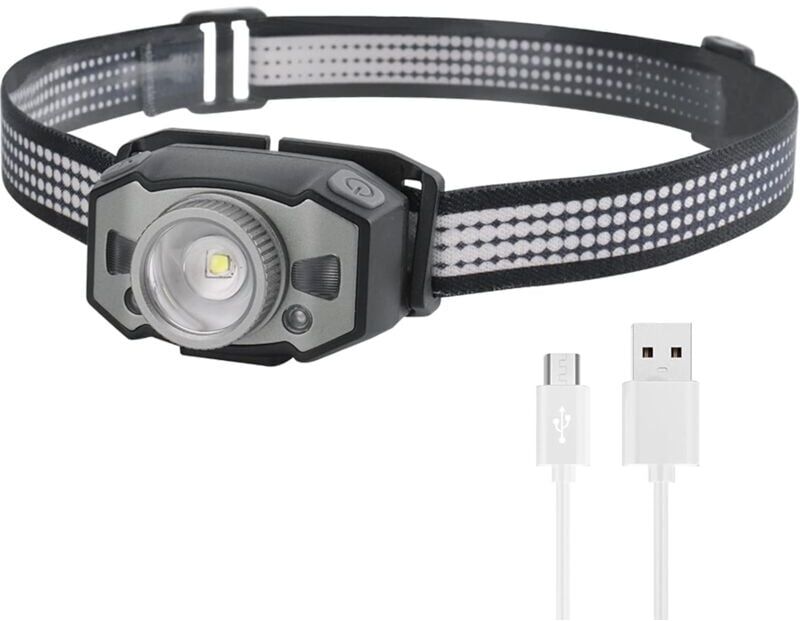 Memkey - Rechargeable led Headlamp, Super Bright Headlamps, Smart Head Lamp, IPX5 Waterproof, Built-in Battery, Kids Flashlight Headlamp, Adults,
