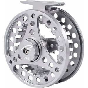 TINOR Full Aluminum Alloy Metal Fly Fishing Reel cnc Machined 7/8 Fly Fishing Reel(Silver)