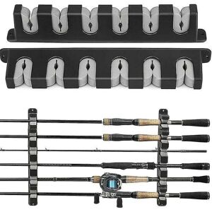 SNQ Canne A Peche Fishing Rod Holder, Horizontal Wall Mount, Garage and Boat Storage, 6 Fishing Rod Combinations, 1 Pair SNQ Canne A Peche Fishing Rod Holder, Horizontal Wall Mount, Garage and Boat Storage, 6 Fishing Rod Combinations, 1 Pair